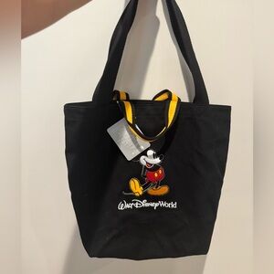 Disney Black Tote Bag with Mickey Mouse Embroidery